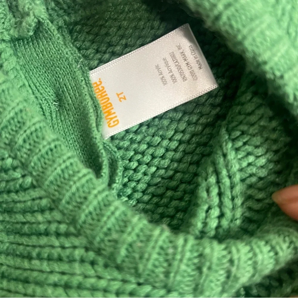 Gymboree 2011 Green Cable Knit Pom Pom Dress